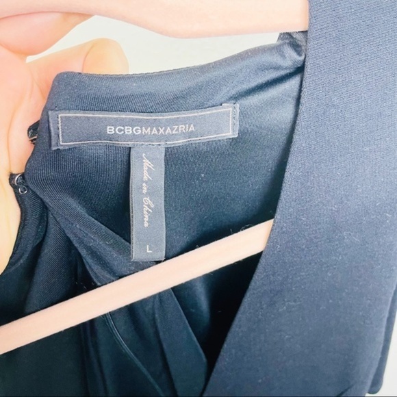 BCBGMAXAZRIA Black Anah Cold-Shoulder Midi Dress Large - Picture 5 of 9